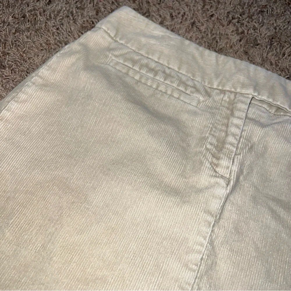 New York & Company Cream Corduroy Skirt | Stretch Cotton | Back Slit | Size 6